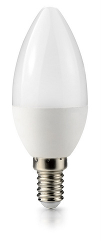 7W LED Крушка Е14-C37 6000K Студено бяла светлина