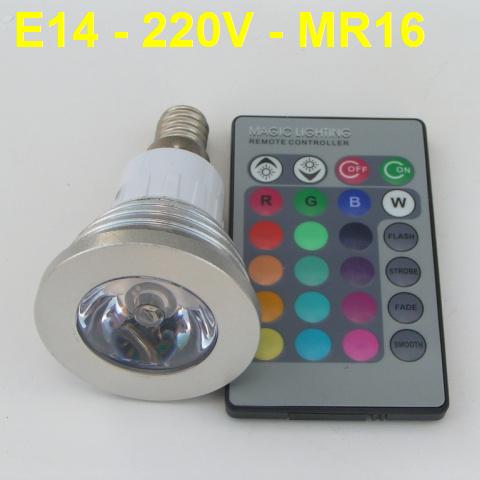 RGB LED Луничка E14 3W с Дистанционно Управление